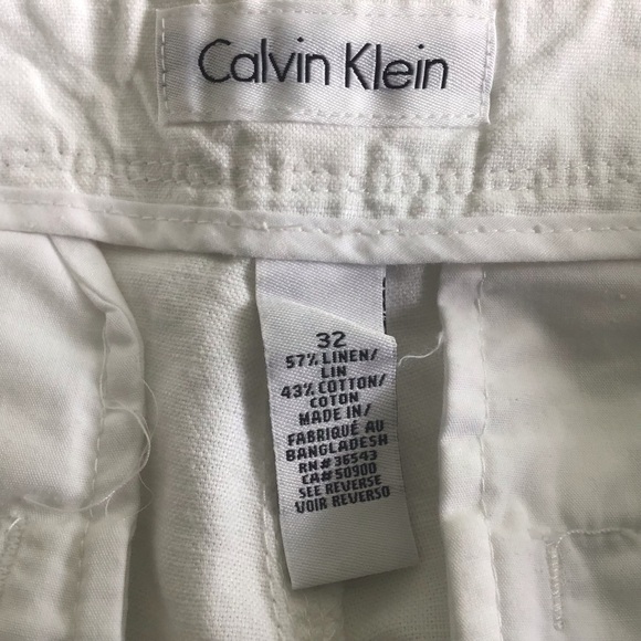 Calvin Klein white linen/cotton blend Bermudan shorts size 32  womens Medium - Picture 7 of 8